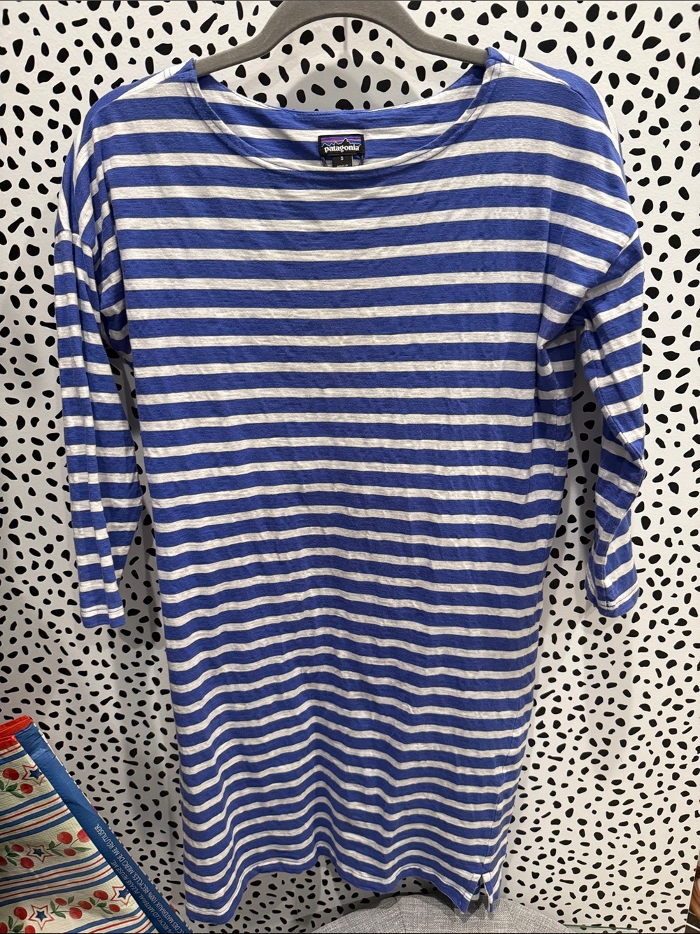 Patagonia Blue and White Striped Boatneck Dress